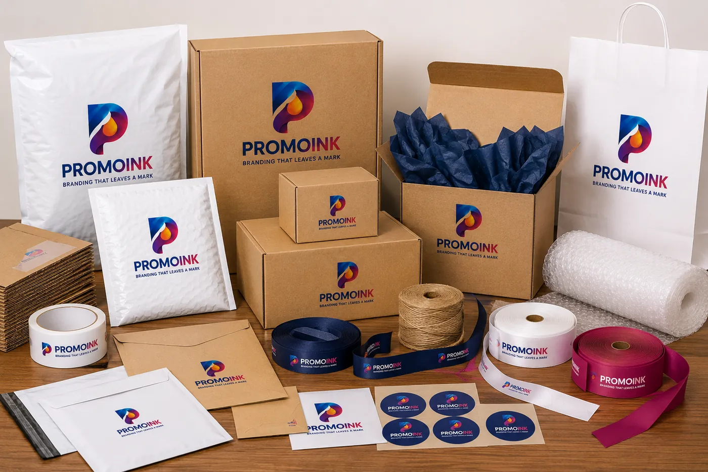 Packing Materials with the PromoInk AI logo