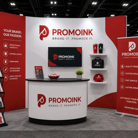Custom Booths with the PromoInk AI logo