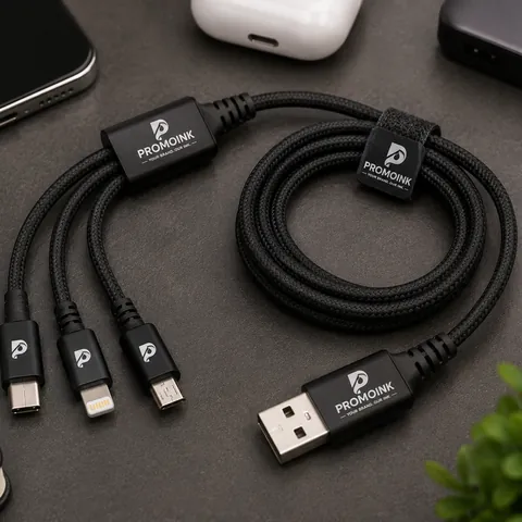 Custom Charging Cables with the PromoInk AI logo