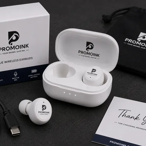 Audífonos y auriculares personalizados con el logo de PromoInk AI