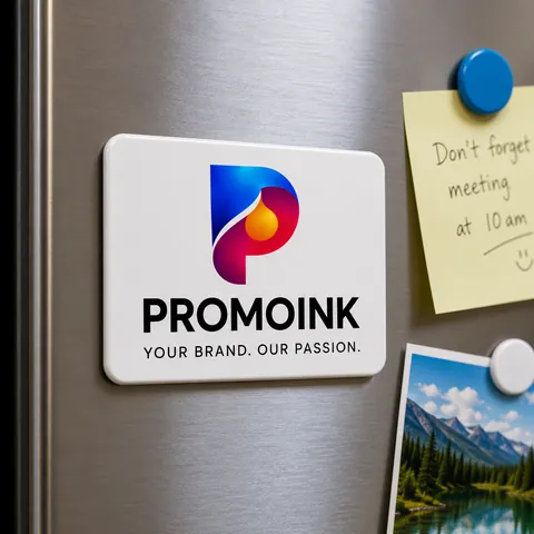 Magnets personalizados con el logo de PromoInk AI