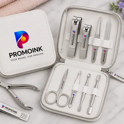 Custom Manicure Tools with the PromoInk AI logo