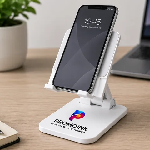 Custom Phone Stand with the PromoInk AI logo