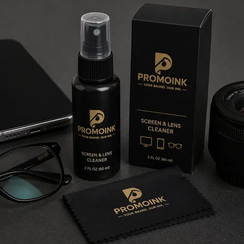 Custom Screen and Lens Cleaners with the PromoInk AI logo