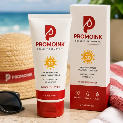 Custom Sunscreen with the PromoInk AI logo