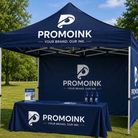 Carpas personalizadas con el logo de PromoInk AI