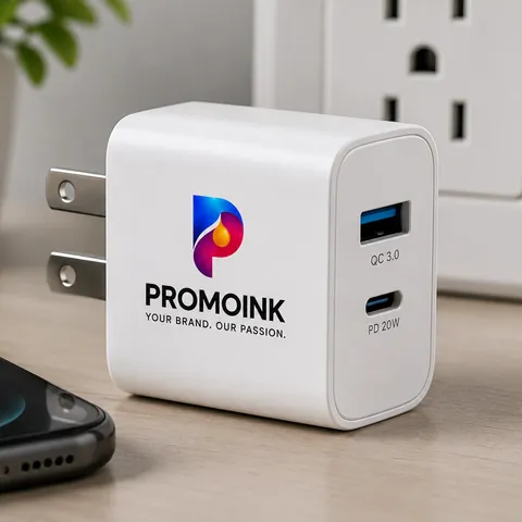 Custom Wall Charger with the PromoInk AI logo