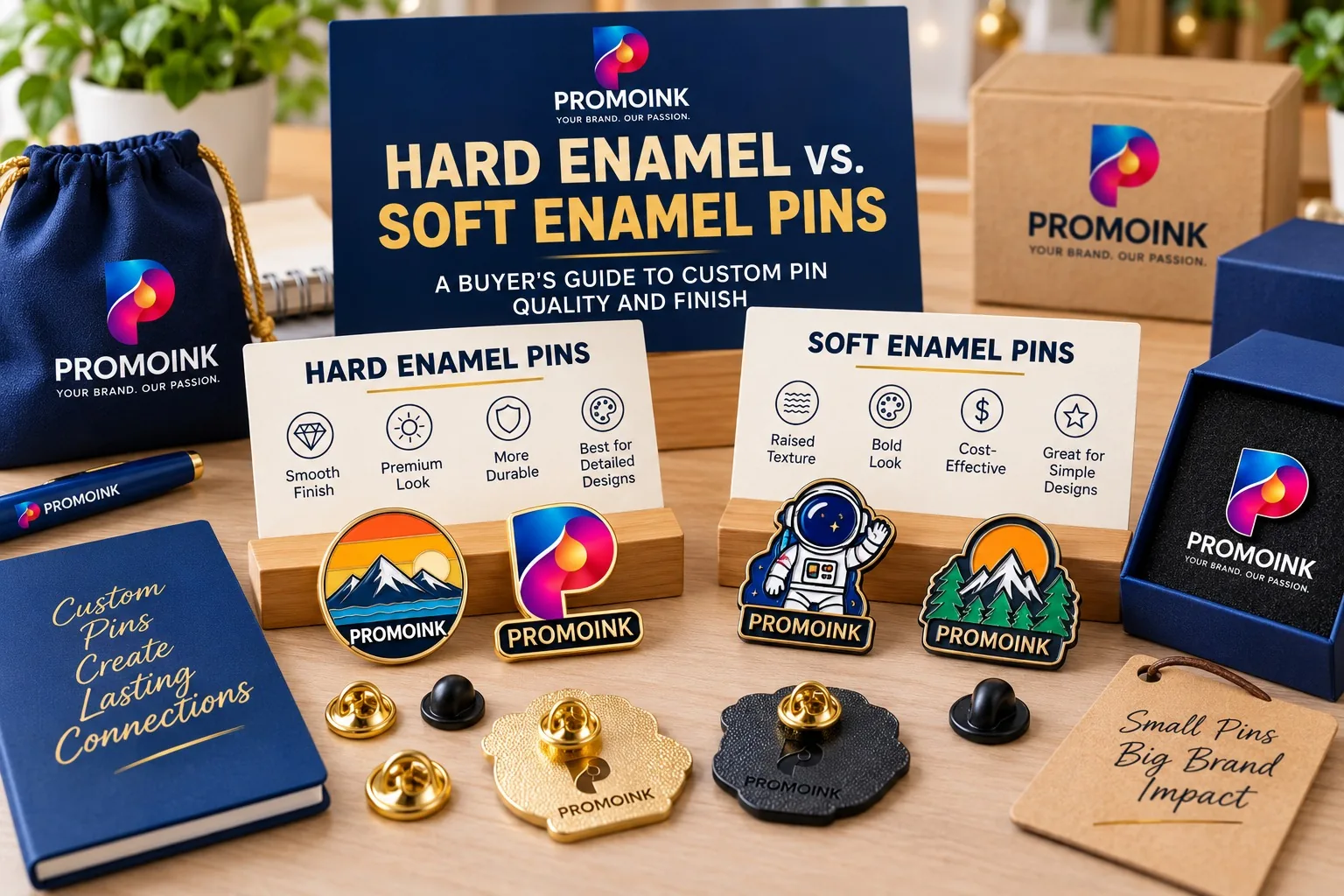 Hard Enamel vs. Soft Enamel Pins: A Buyer's Guide to Custom Pin Quality and Finish