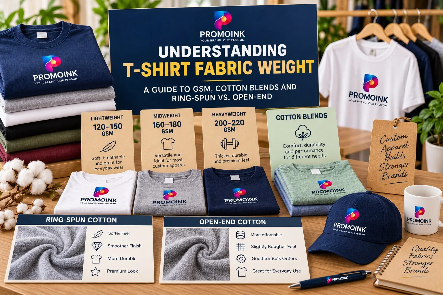 Understanding T-Shirt Fabric Weight: A Guide to GSM, Cotton Blends and Ring-Spun vs. Open-End